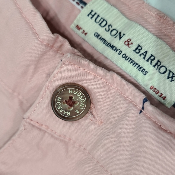 Hudson & Barrow Stretch Cotton Sailfish Print Chino Shorts Sz 34 - Picture 3 of 9